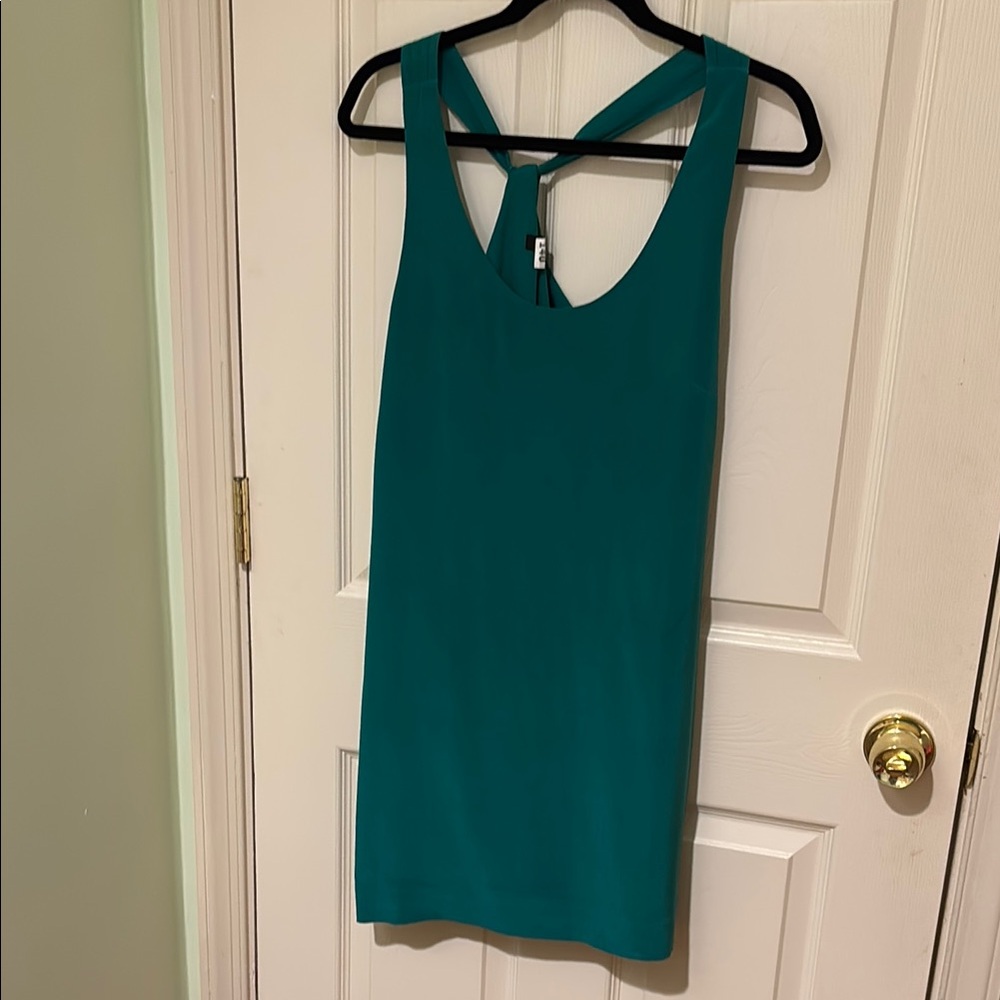 J. Crew | 100% Silk Teal / Green Racerback Dress